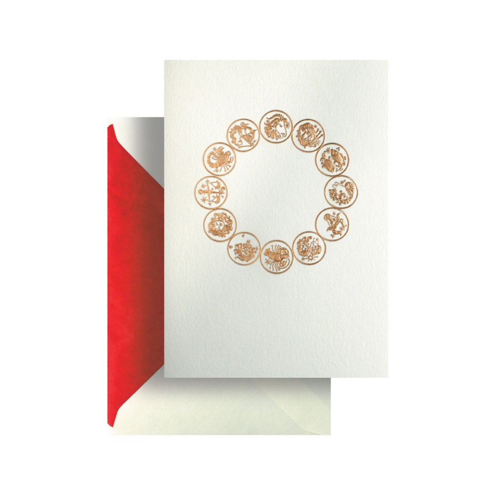Gold Zodiac Greeting Card