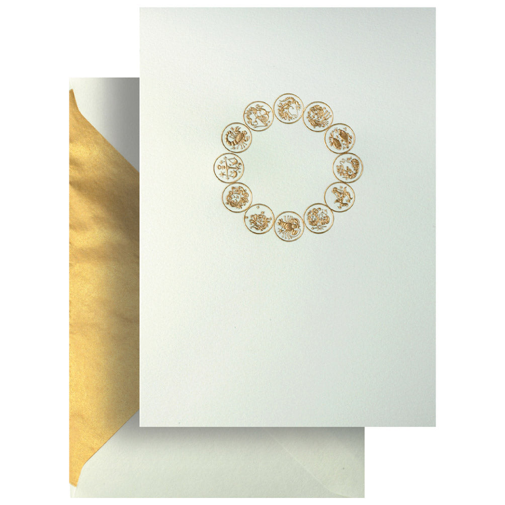 Gold Zodiac Greeting Card