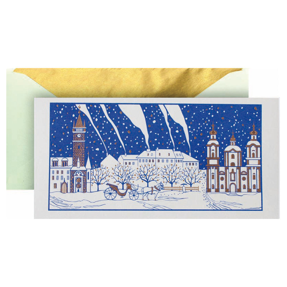 Winter Old Town Square Greeting Card
