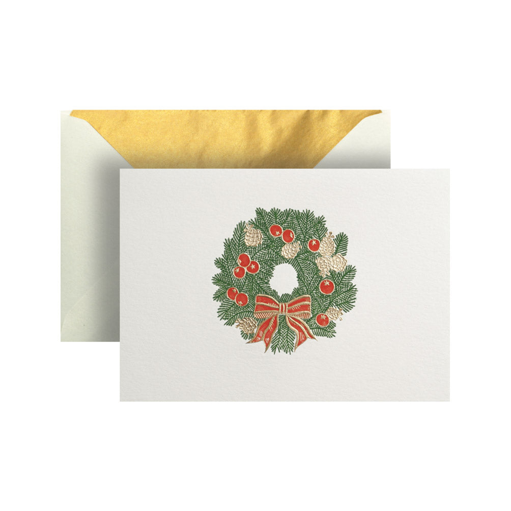 Christmas Wreath with Cones Greeting Card