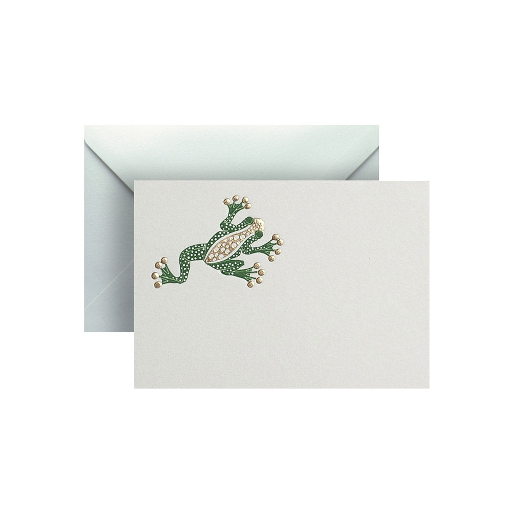 Gold Frog, enclosure card & envelope