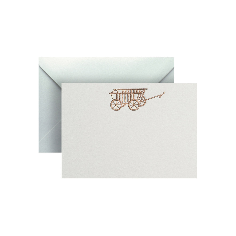 Bronze Cart, enclosure card & envelope