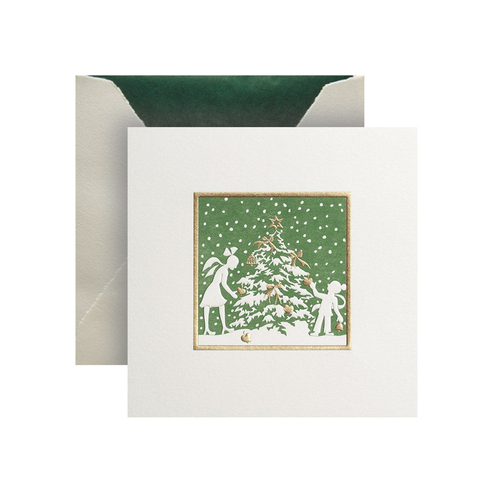 Christmas Tree and Children Greeting Card