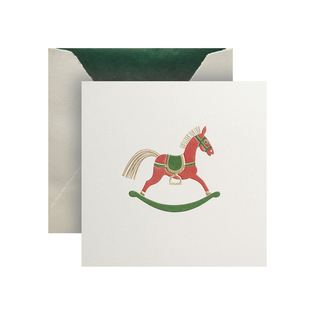 Red Rocking Horse Greeting Card