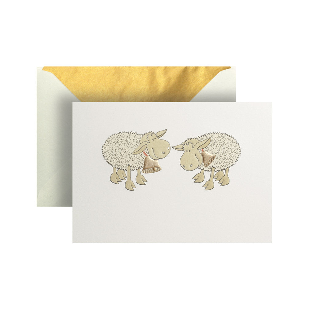 Sheep with Bells Greeting Card