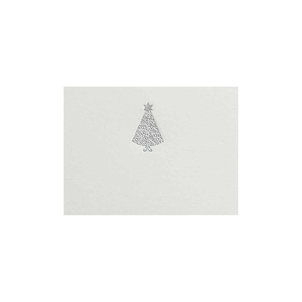 Silver Christmas Tree, table card (10 pcs)