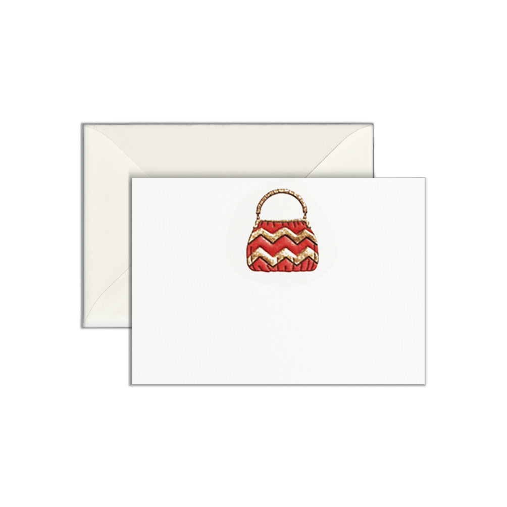 Red Handbag, enclosure card & envelope