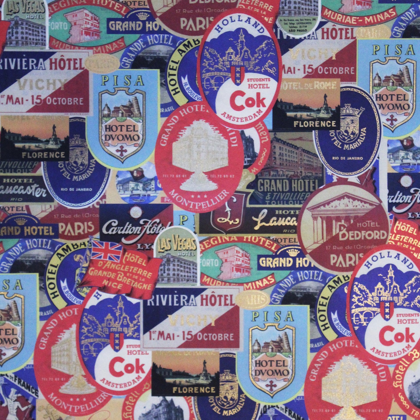 Rossi Hotel Luggage Labels Wrapping Paper