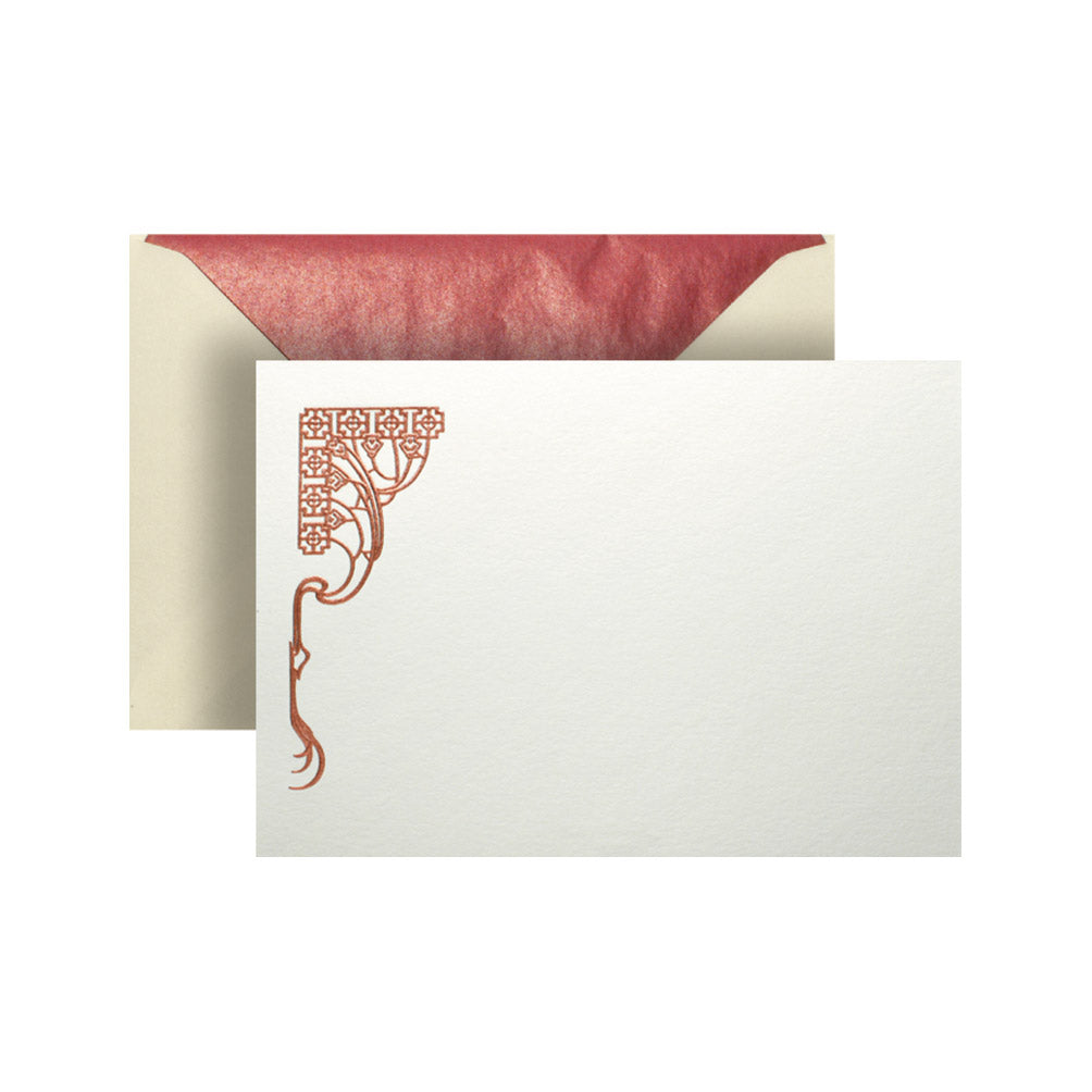 Bronze Art Nouveau Motif Card