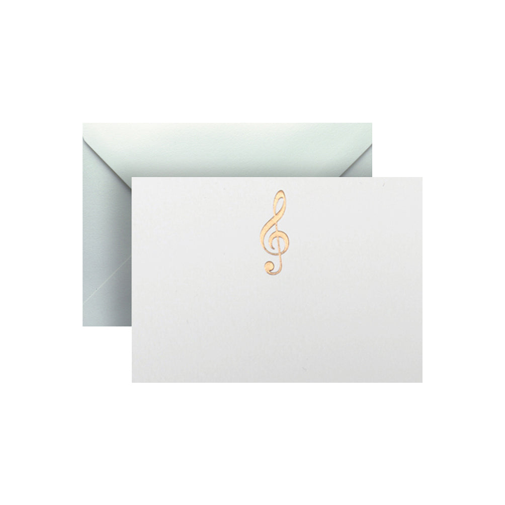 Gold Trebele Clef, enclosure card & envelope