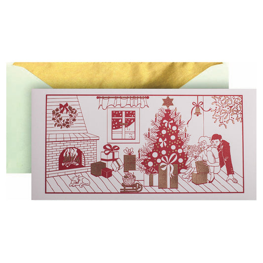 Peace by the Fireplace Greeting Card