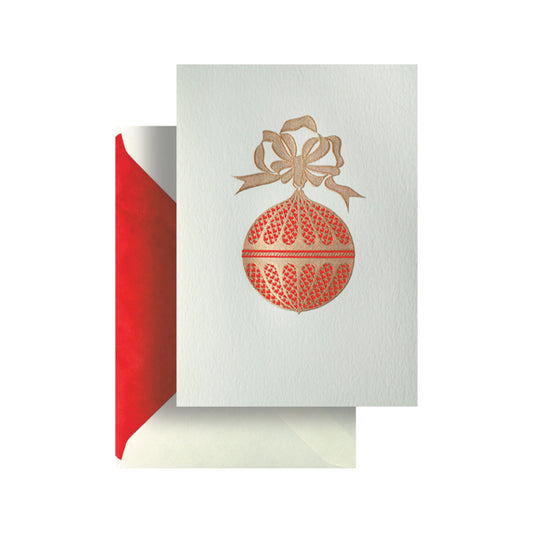 Red Christmas Ornament Greeting Card
