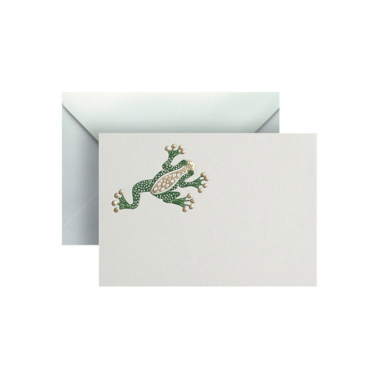 Gold Frog, enclosure card & envelope