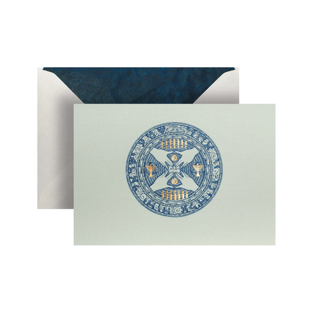 Hands on a Faience Plate Greeting Card