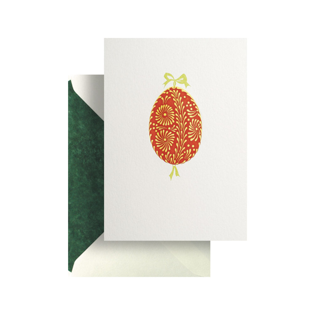 Red Easter Egg Greeting Card