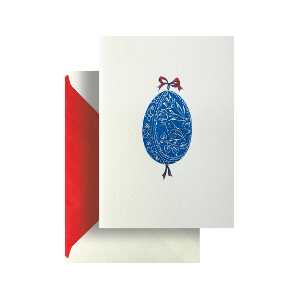 Blue Easter Egg Greeting Card
