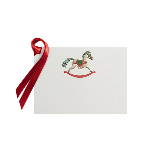 Gold Rocking Horse, gift tag (10 pcs)
