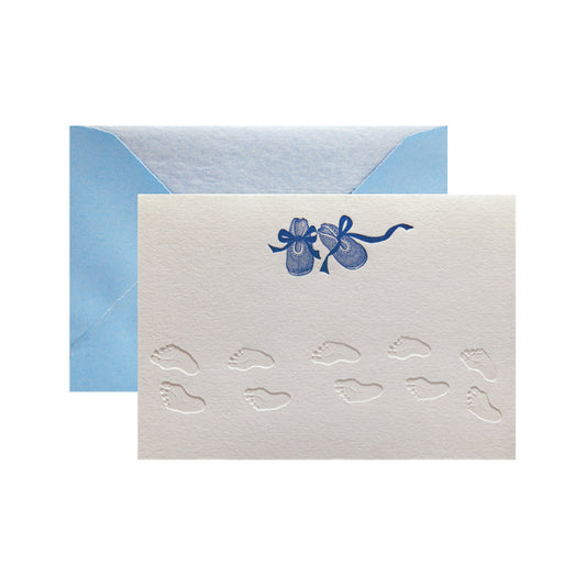 Blue Baby Slippers Greeting Card