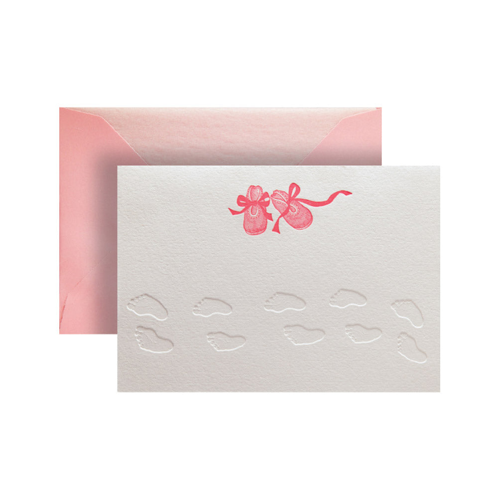 Pink Baby Slippers Greeting Card