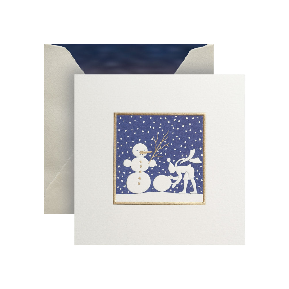 Making a Snowman Greeting Card