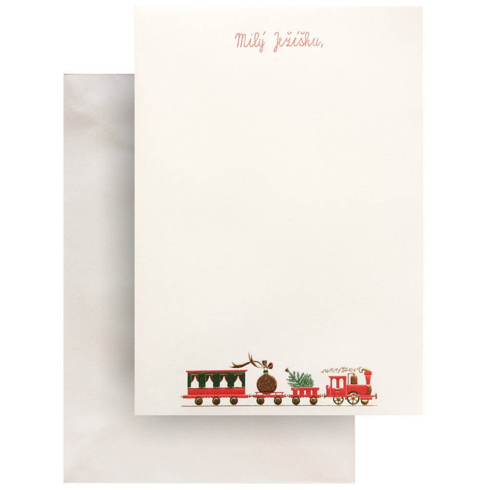 Christmas Wish List (CZ) - Train Greeting Card