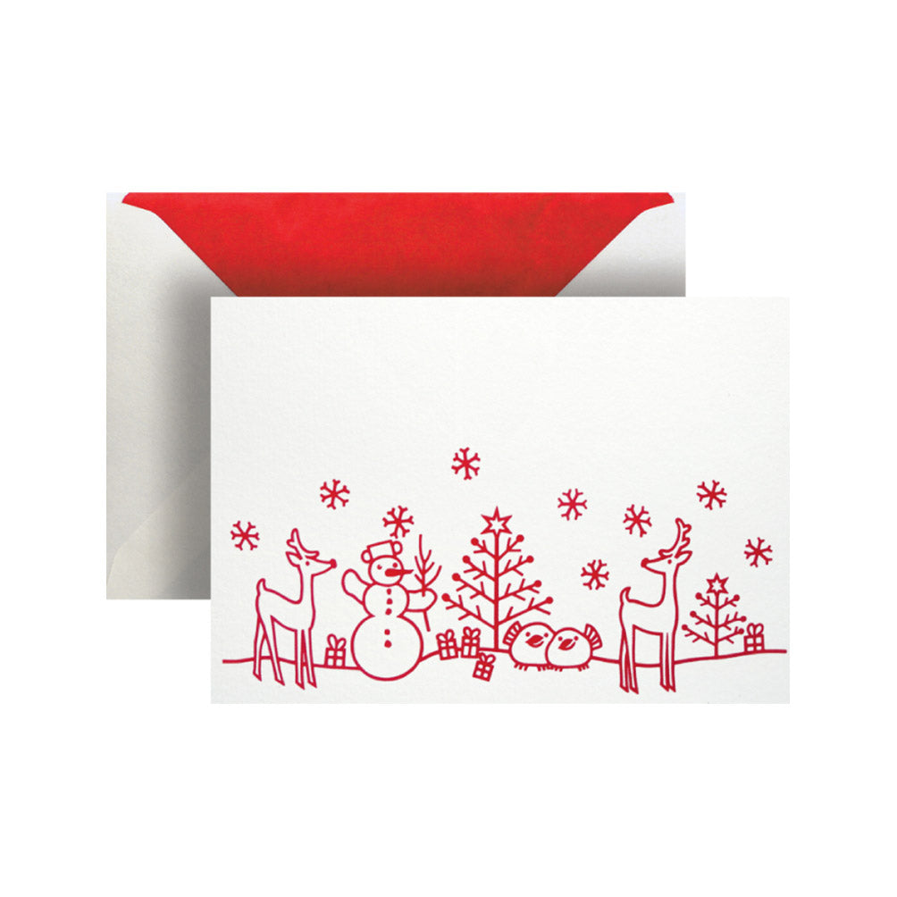 Christmas Caribous Greeting Card