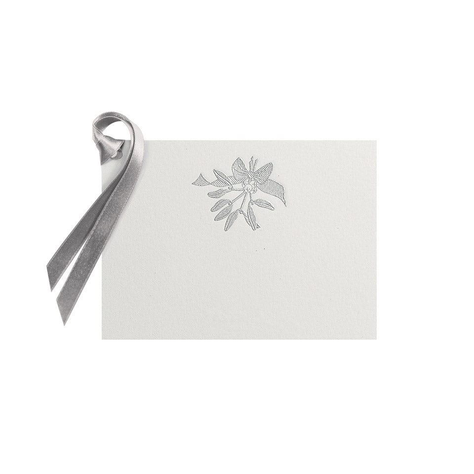 Silver Mistletoe Bunch, gift tag (10 pcs)