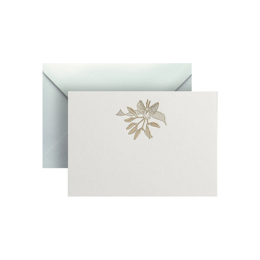 Gold Mistletoe Bunch, enclosure card & envelope