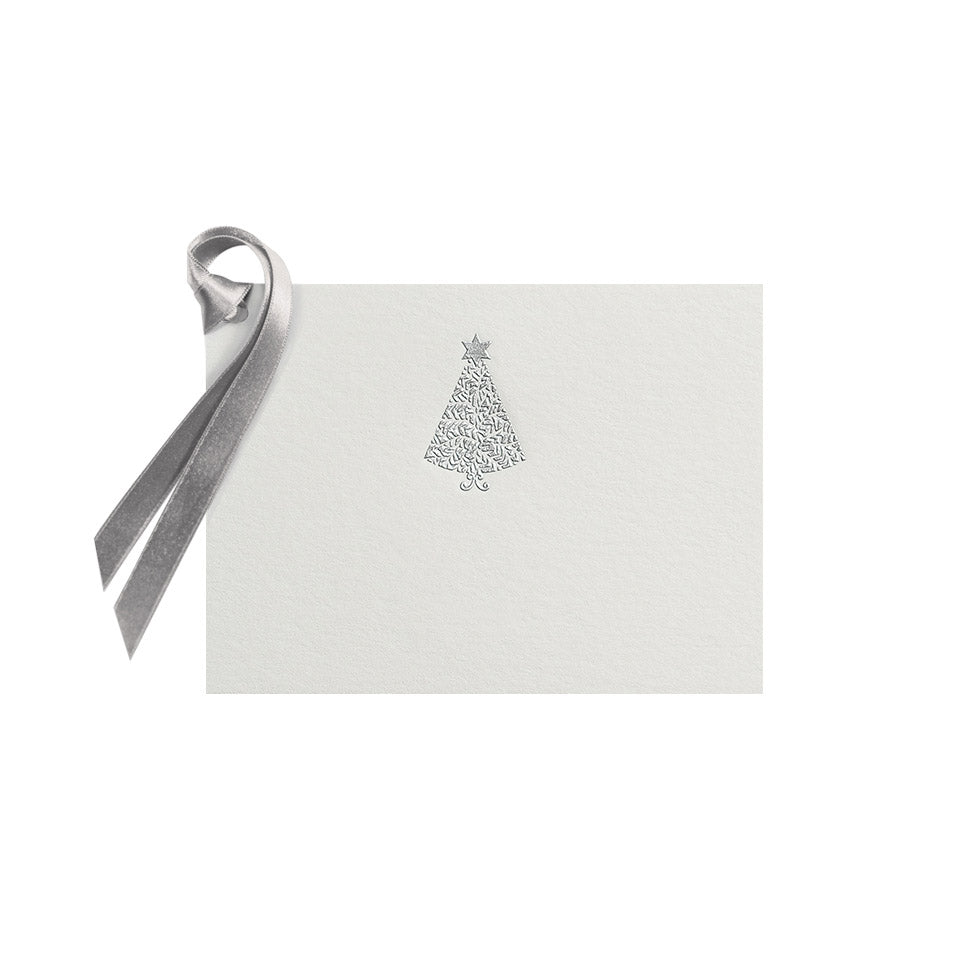 Silver Christmas Tree, gift tag (10 pcs)
