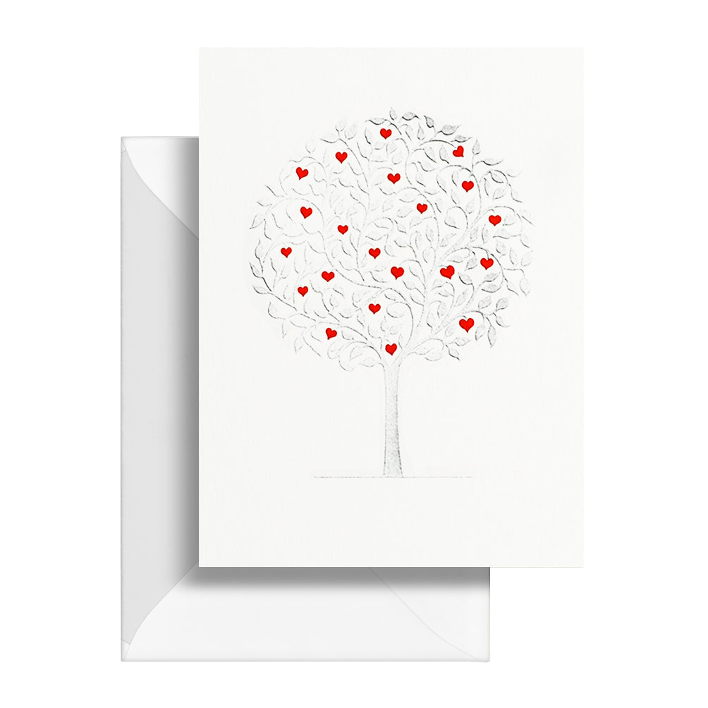Pearl Tree with Hearts Greeting Card