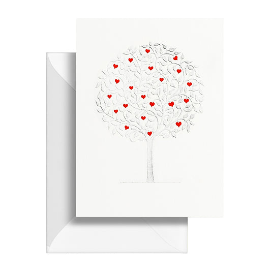 Pearl Tree with Hearts Greeting Card