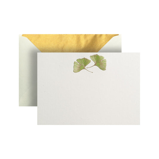 Green Ginko Leaves Card