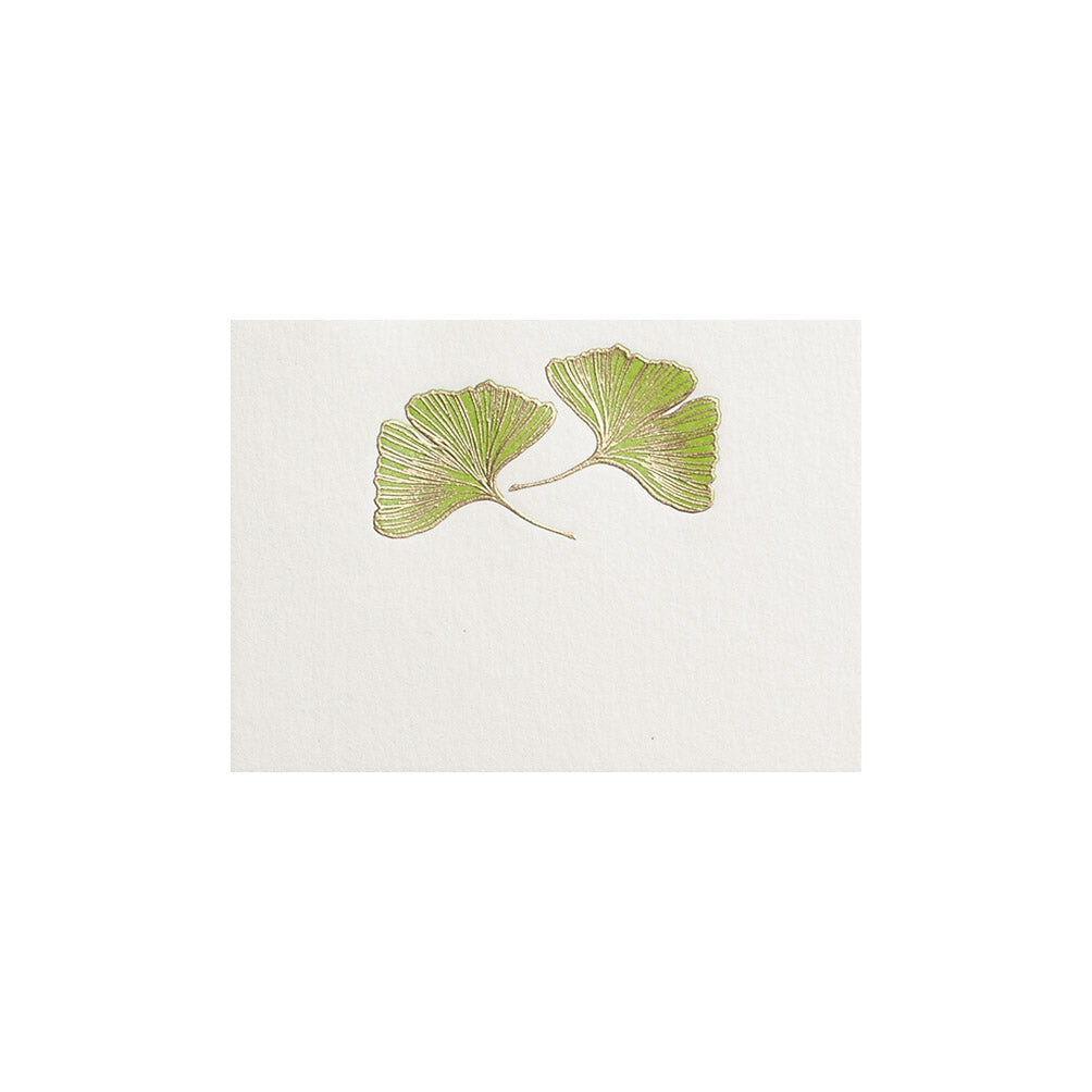 Green Ginko Leaves, table card (10 pcs)