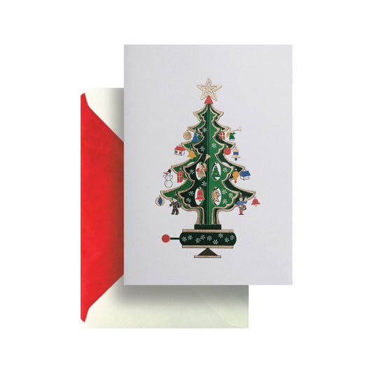 Wooden Christmas Tree Greeting Card