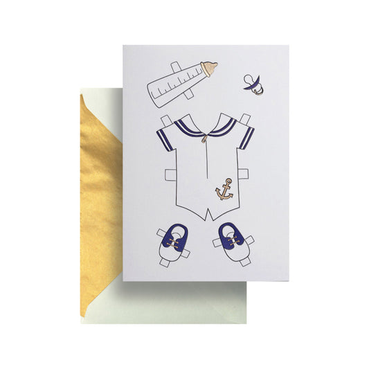 Baby Boy Paper Cut-Out Greeting Card