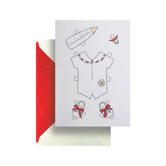 Baby Girl Paper Cut-Out Greeting Card