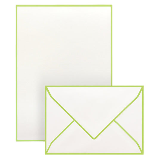 Correspondence Set Lime Green Border (10 pcs)