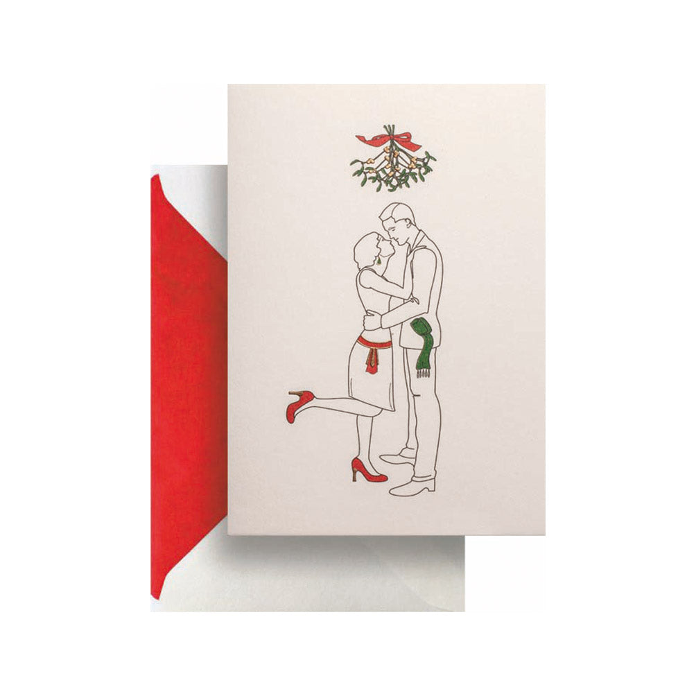 Kiss under the Mistletoe Greeting Card