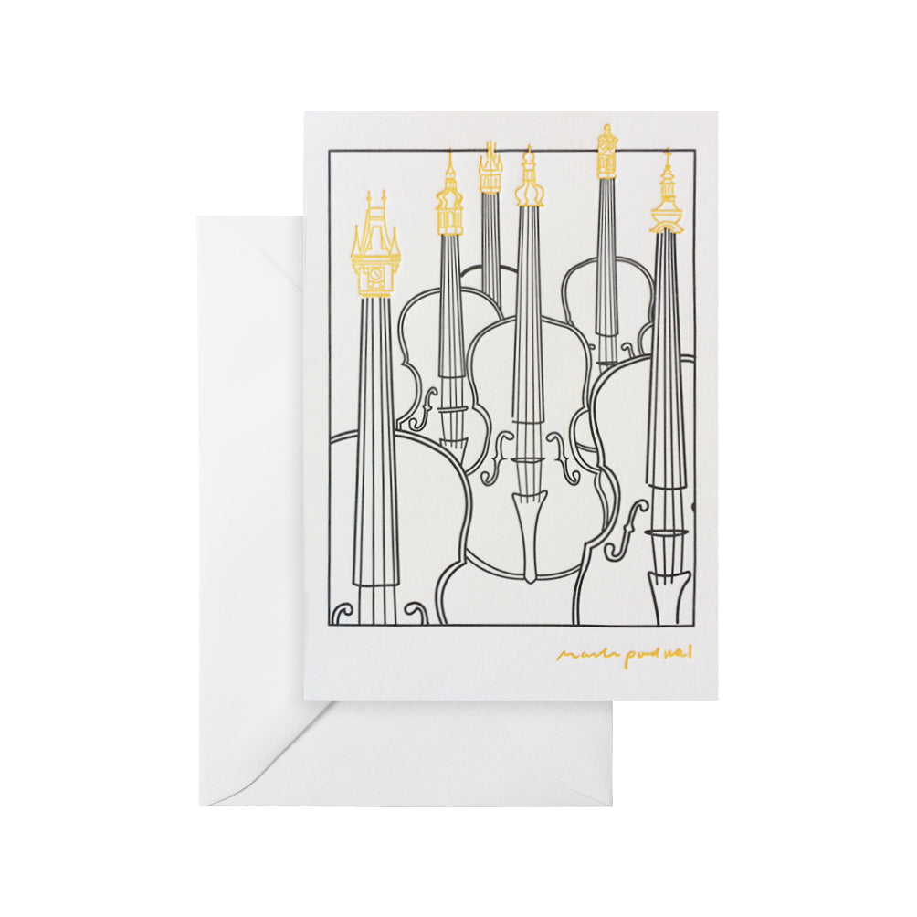 Violin Towers Card