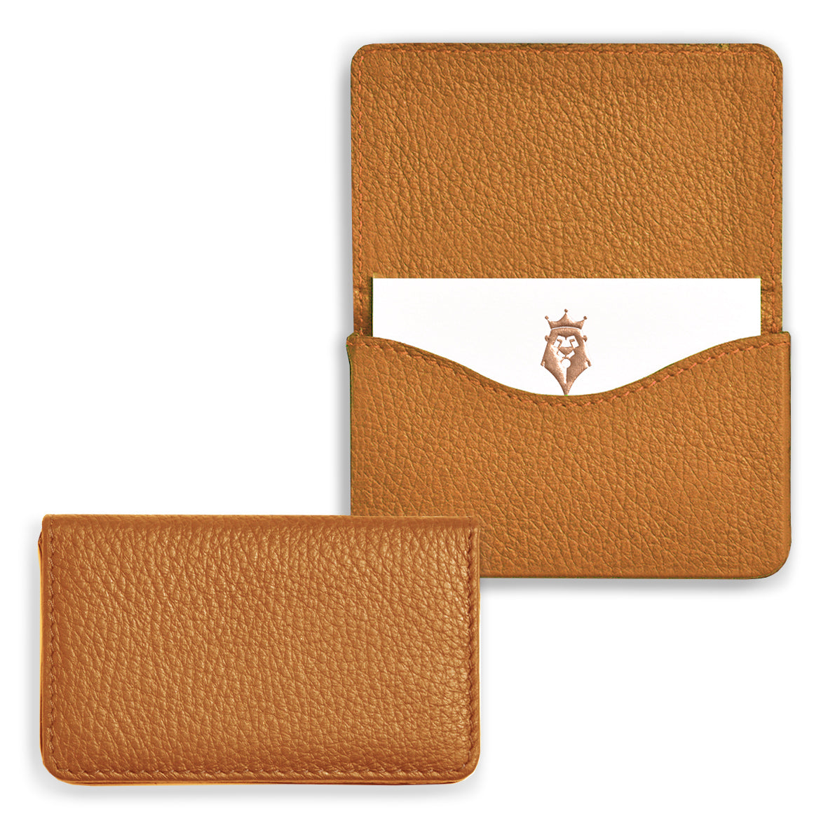 Rossi Leather Business Card Case Cognac